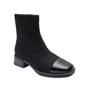 Aerosoles Womens Dimmi Ankle Boots Black Stretch Fabric Size 8.5M NIB